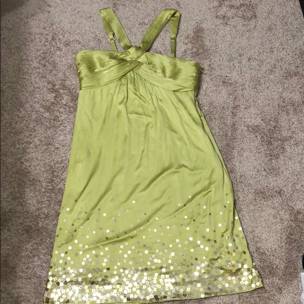 Olive Dress with Sequins by BCBGMaxazria